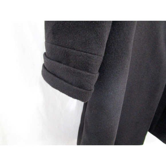EUC! Katherine Kelly Black 100% Cashmere Button Up Long Coat Women Sz 14 - Picture 4 of 10